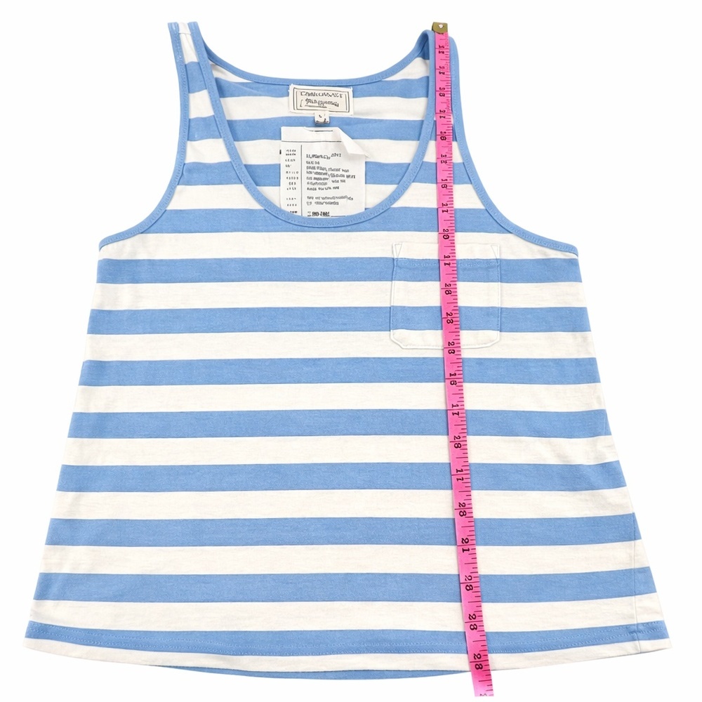 Current/Elliott The Freshman PKT Tank Size 2 Blue White Stripe Relaxed - Picture 7 of 7